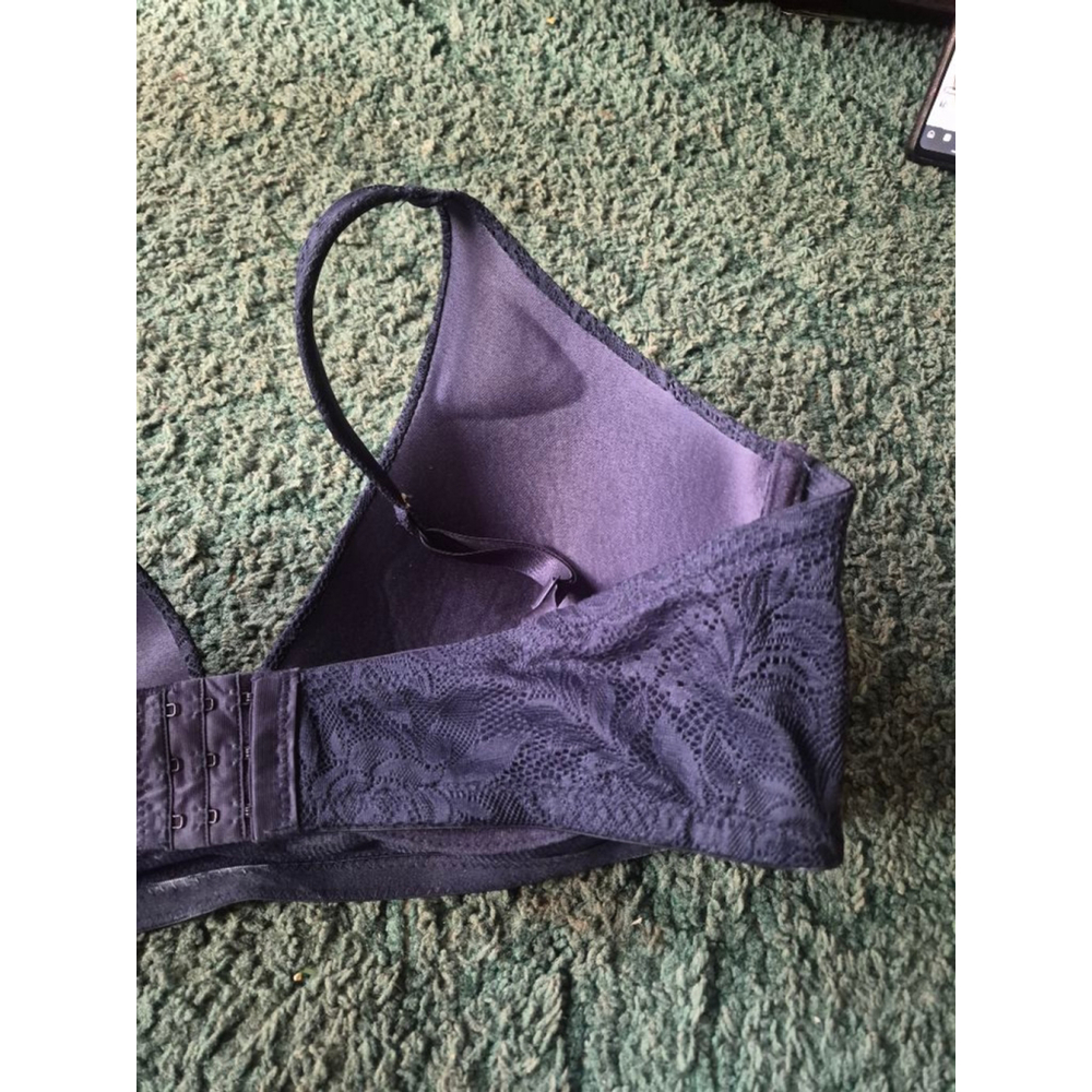 Laura Ashley Navy Blue Lace bra Womens 42D Back Closer Lingerie Loungewear - Picture 5 of 10